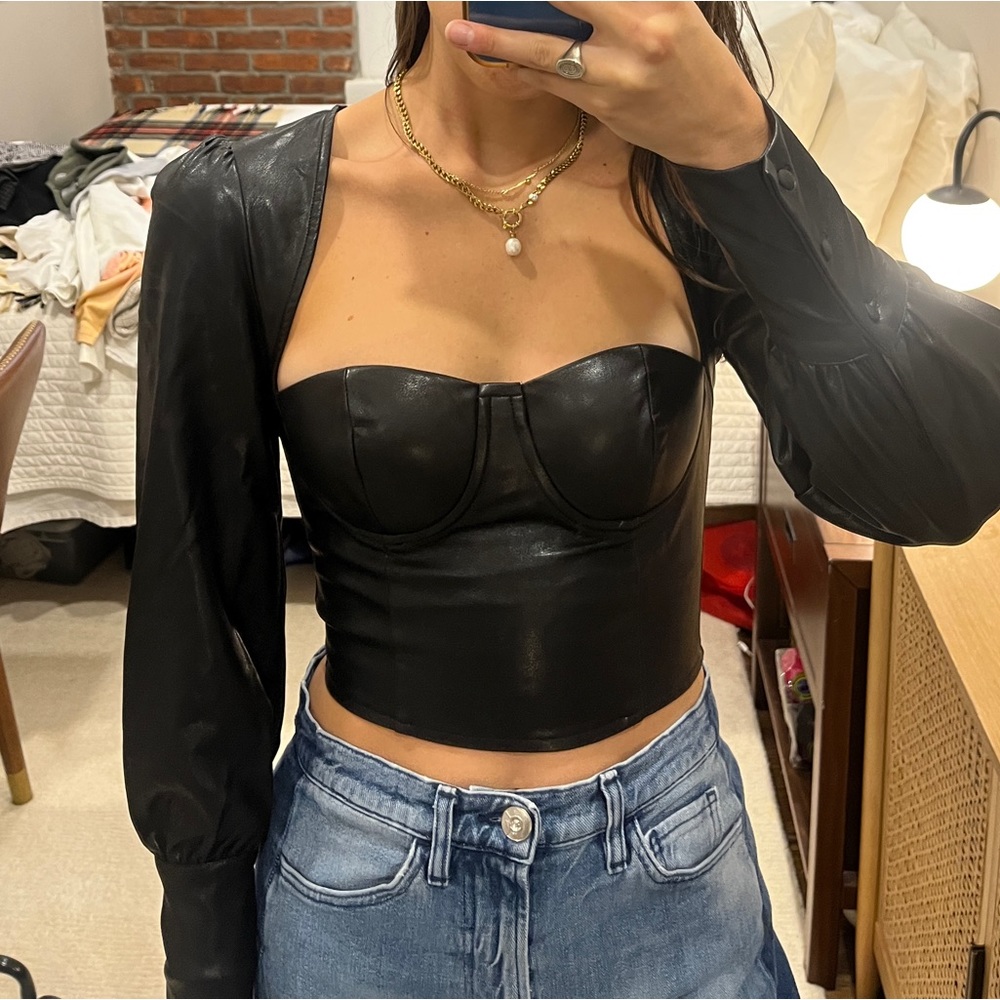 NBD Corset Pleather Top